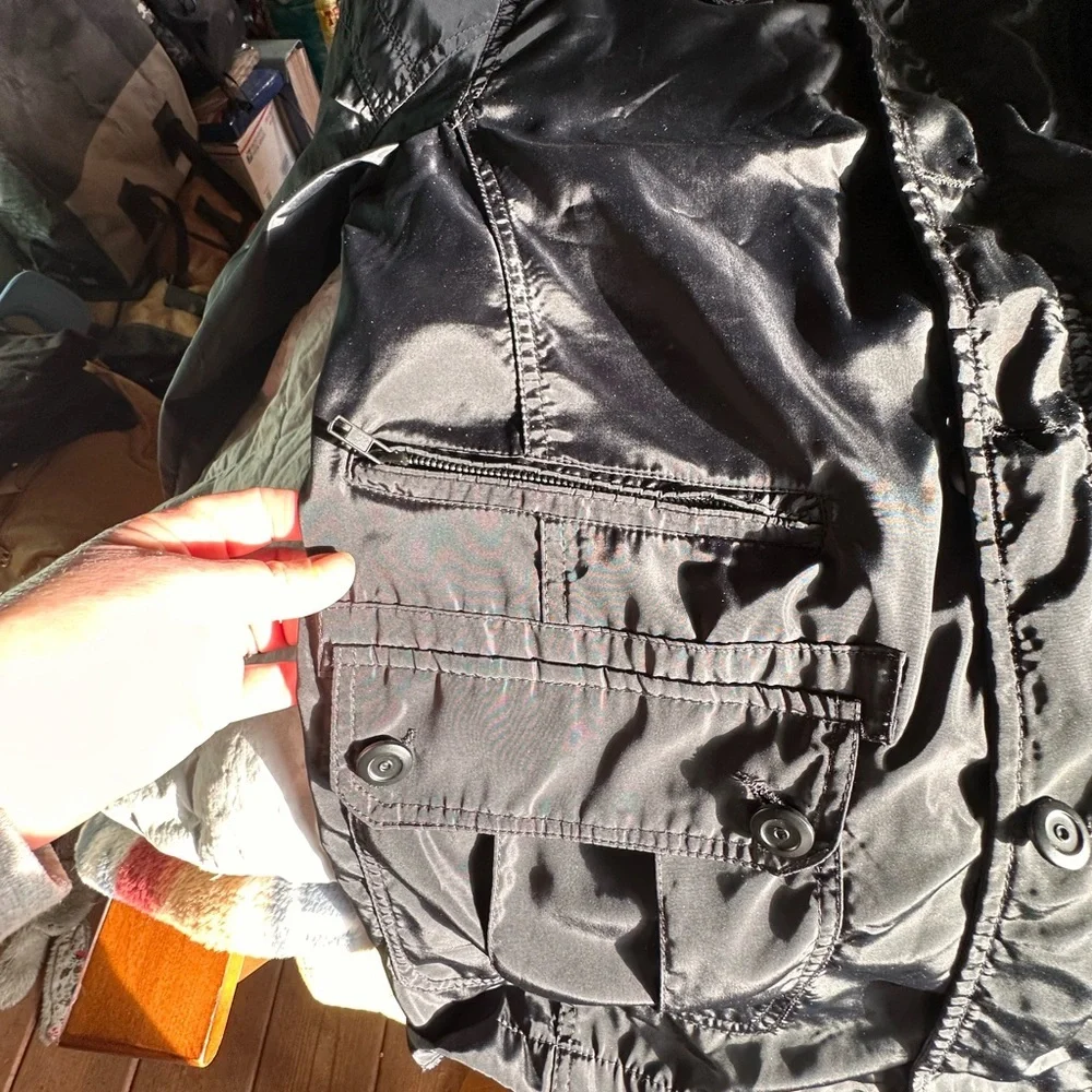 The North Face Men's Black Jacket, Plaid Lining, Lightweight